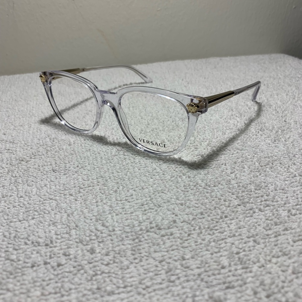 Versace 3242 148 Clear Transparent Gold Sunglasses
